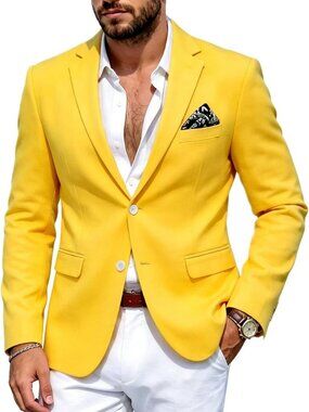 Lightweight Men's Linen Blazer | Casual Sport Coat | Stylish Summer Jacket